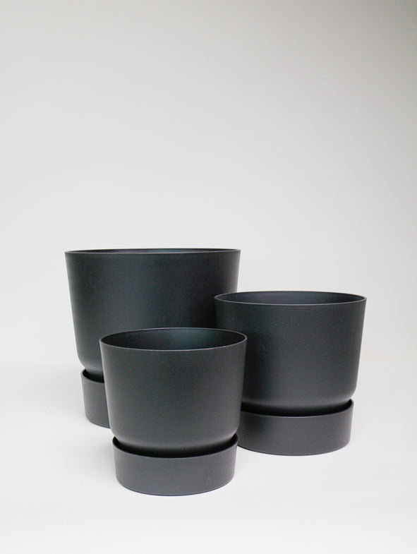 Elho Reservoir Pot - Black - 3/set